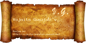 Vojnits Gusztáv névjegykártya